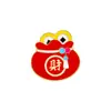 Año Nuevo Broche Insignia Aleación Guochao Palabra Fu Mahjong Festival de Primavera Lindo Regalo Estudiante Empaque de Libros Joyería