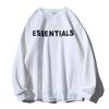 Esenciales de Calle Sudadera con Cuello Redondo de Doble Línea American Crewneck Otoño e Invierno Forro Polar Grueso Moderna Letras de Marca Top de Pareja para Hombre y Mujer