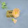 Flor de amapola de imitación de gran tamaño flocada, 1 flor, 1 capullo, imitación de amapola, accesorios para bodas en casa, flores de seda, flores falsas al por mayor