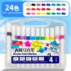 24 Colores Marcadores Acrílicos Lavables Especiales para Niños de Preescolar Apilables Papel Arte Pintura Plumas