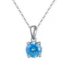 Pingente Mosang Diamond 2 quilates Pedra Colorida Estilo Europeu e Americano Cravação de Quatro Garras Zircônia Super Brilhante Cruzada Colar para Mulheres