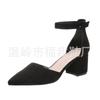 Nuevos zapatos de mujer de tacón alto con hebilla de talla grande de comercio exterior de moda europea y americana en stock