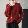 2026 Nuevo de Moda Versátil Holgado Adelgazante Cuello Redondo Manga Larga Cardigan de Punto Chic Estilo Pequeño Chanel Abrigo Suéter para Mujer
