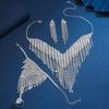 Venta caliente transfronteriza Fina Europea y Americana Super Lujo Collar de Cadena de Garra Aretes Traje de Tres Piezas Vestido Vestido de Novia Joyería Exagerada para Mujer