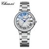 Relógio Casal Aurora Roma Calendário Azul Rosa Branco Pulseira de Aço Impermeável Luminoso Clássico Bola Cruzado Fábrica Transfronteiriça Relógio de Quartzo