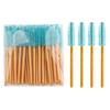 Cepillo de pestañas de nailon desechable, minicepillo portátil corto para pestañas, peine para cejas, 50 unidades por paquete.