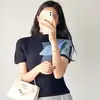 Top Estampado Plisado Miyake Personalizado para Mujer, de Manga Corta, Elegante Camiseta de Media Altura, Corte Ajustado, Casual, Adelgazante, Versátil para el Verano