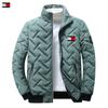 Casaco acolchoado de algodão masculino inverno Novo casaco acolchoado de algodão com forro de lã quente losango estilo coreano na moda gola curta top juventude em estoque