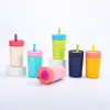 Taza de Café Multicolor de Aspecto Elegante Transfronteriza de Acero Inoxidable 304 Termo Taza Portátil Compacta para Exteriores Taza con Popote