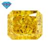 Huagang Gem 9A retangular chanfro flor de gelo corte amarelo dourado alto carbono broca jóias ao vivo boutique zircão pedra principal CZ