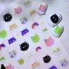 Arte de Uñas de Gato Mate Lindo y Divertido con Expresiones Hakiimi Originales y Micro-Relieves, Pegatinas de Uñas Portátiles con Adhesivo Posterior