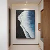 Pintura a Óleo Pintada à Mão, Pintura Decorativa para Sala de Estar, Pintura com Textura Tridimensional de Ondas, Pintura para Pendurar na Entrada, Pintura de Parede de Fundo de Sofá de Alto Padrão, Pintura do Chão ao Teto