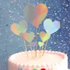 Paquete de 10 bolas de pelo para decorar tartas de cumpleaños, nubes, luna roja enchufable, nubes blancas, adornos de arcoíris para tartas, banderas.