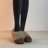 2026 Modernas Cálidas de Invierno Nuevo Estilo Versátiles sin Cordones que Aumentan la Altura Cómodas Suela Suave Cerradas de Piel Pantuflas