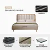 Cama de Madera Maciza 1.8m Estructura de Cama Doble para Apartamentos Pequeños 1.5m Moderna Simple Madera de Haya Cama de Olas Acolchada