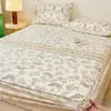 Lençol de Cama Ajustável Acolchoado de Algodão Puro Espesso com Soja Peça Única Cobertura de Cama Protetor de Colchão Simmons Conjunto de Três Peças