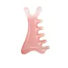 Peine Masajeador Rosa Girly Cuatro en Uno, Peine Masajeador del Cuero Cabelludo, Herramienta de Terapia Capilar, Herramienta de Masaje de Meridianos, Raspador Facial, para Ojos y Nariz