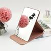 Espejo Pequeño de Escritorio Plegable de Mano Premium Transfronterizo Pu Espejo de Maquillaje Portátil Espejo de Tocador de Escritorio Se Puede Personalizar con Logotipo