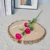 Flor Artificial Rama Única Rosa de Té Cinta Estilo Nórdico Flor Falsa Decoración de Sala de Estar Accesorios Proyecto Decoración Manual de Boda