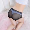 Ropa interior de cintura baja con encaje sexy y transpirable de malla para mujer, perspectiva de tentación sexual, bragas de algodón con entrepierna 5015