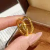 Anel de Barra Redonda com Efeito Gelo Brilhante CNC de Retenção de Cor Forte Banhado a Ouro 24K Anel Liso Sólido Anel Fechado Full Starburst