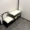 Armário de Sapatos para Entrada Estilo Nórdico com Banco Integrado, Design Simples e Luxuoso, Sapateira para Crianças, Banco para Trocar Sapatos