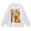 Camiseta unisex verano versátil estampada manga corta desgastada retro vintage hombro caído marca de moda