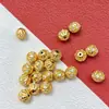 Cuentas Espaciadoras de Plata S925 Chapadas en Oro con Forma de Flor de Circonita, Accesorios de Cuentas DIY para Pulseras y Collares, Cuentas Redondas de Circonita Diamante Incrustada
