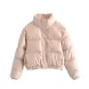 Z Estilo Europeo y Americano Transfronterizo 2026 Nuevo Moda y Elegante Amazon Wholesale para Mujer Cuello Alto Versátil Simple Color Sólido Abrigo de Algodón