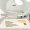 Alfombra Japonesa para Sala de Estar Estilo Wabi-Sabi, Antideslizante y Resistente a Manchas, Felpudo de Terciopelo de Cristal, Alfombra Imitación Sisal