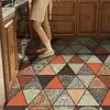 Tapete de Piso de Cocina de Cuero Fresco y Sencillo, Resistente al Aceite e Impermeable, Uso Doméstico, No Requiere Lavado, Limpiable con Trapo, Tapete de Balcón de Cobertura Total, Resistente a Manchas, Fácil de Mantener