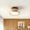Lámpara de Techo para Pasillo Estilo Platillo Volador Nórdico Color Crema Lámpara de Techo para Balcón Lámpara de Entrada de Cristal Estilo Antiguo para Vestidor