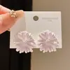 Brincos de Flor com Gotejamento de Óleo Estilo Doce Super Fada de Agulha de Prata, Design Simples e Versátil, Brincos de Nicho de Alta Qualidade para o Dia a Dia