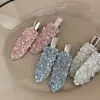 Pinza para el pelo de estilo coreano con diamantes de cristal sin costuras Pinza de pico de pato Dulce y a la moda Flequillo Cabello suelto Pinza lateral Accesorios para el cabello Nuevo estilo