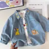 Ropa para Niños Primavera Nuevo Estilo 2026 Camisa de Mezclilla para Niños Camisa de Manga Larga para Bebés Ropa Infantil Chaqueta de Mezclilla con Dibujos para Bebés