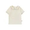 Wulibu Yi Procesamiento PersonalizadoConjunto para Niñas con Cuello de Encaje Camiseta de Punto de Manga Corta y Pantalones Cortos Casuales de Verano