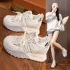 Zapatos Estilo Dad para Mujer 2026 Primavera/Verano Nuevos de Piel Genuina Versátiles Casuales con Suelas Gruesas y Aumento Oculto de Altura para Mujeres Bajitas