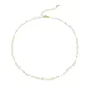 Collar de Perlas de Agua Dulce Naturales Ak de Oro de 18 Quilates para Mujer, Verano Transfronterizo Europeo y Americano, Cadena para Clavícula de Estilo de Tendencia Transfronterizo Simple