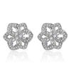 TikTok Live Selling Brincos de pétalas de hexágono de diamante completo Brincos de diamante completos de zircônia de flor de celebridade de temperamento doce