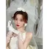 Estilismo de Novia, Gasa Esponjosa, Velo de Gasa Apilado, Tocado de Gasa para Boda, Accesorios, Accesorios para Fotos de Estudio y Viajes