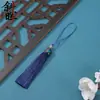 Colgante con borla de flecos de seda helada y corona de cloisonné de estilo antiguo para decoración de abanico Hanfu, marcapáginas, peine, adorno colgante
