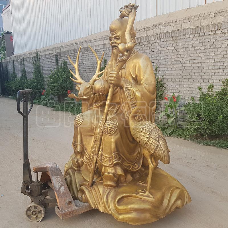 铜寿星公雕塑,黄铜寿星雕塑,纯铜寿星,铜寿星摆件,铜佛像,铜