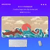 Mouse pad grande com padrão de ondas estilo japonês, extra grande e espesso, adequado para teclados de jogos e mesas de escritório, fornecimento direto da fábrica, disponível em estoque para atacado
