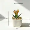 Adornos de Escritorio Hechos a Mano de Flor de Jacinto Suculento Esmaltado Decoración de Maceta de Planta Artificial de Vidrio Micro Paisaje Creativo