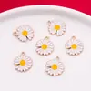 [Hehui] Margaritita Girasol Crisantemo DIY Aleación Gota de Aceite Accesorios Pulsera Accesorios para el Cabello Llavero Colgante