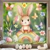 Adesivos Estáticos de Páscoa Atacado 2026 Novos Adesivos de Parede Coelho Cartoon Arco-Íris Transfronteiriços Adesivos de Decoração para Quarto Shopping