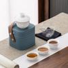 Juego de té de viaje traje porcelana jade grasa de oveja Taza Express portátil para exteriores kung fu una tetera tres tazas regalo de negocios logotipo