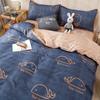 Conjunto de Colcha Estampada Simples de Quatro Peças Roupa de Cama de Verão Cama de Solteiro Dormitório de Estudante Conjunto de Três Peças Estilo Ins