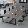 Mesa de Reunião Moderna Simples Mesa Longa de Negociação Sala de Conferências Mesa de Escritório Simples Bancada de Trabalho Multifuncional para Treinamento de Funcionários