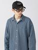 Camisa Jeans Masculina Estilo Japonês Retro Listrada Manga Longa Meninos Início do Outono Outdoor Casual Macacão Azul Jaqueta